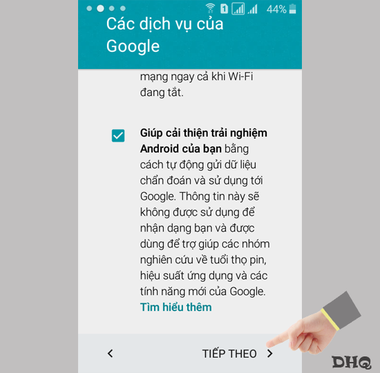 Chọn Tiếp theo